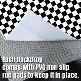 Aperturee - Aperturee Black White Checkered Fabric Floor Backdrop For Photo